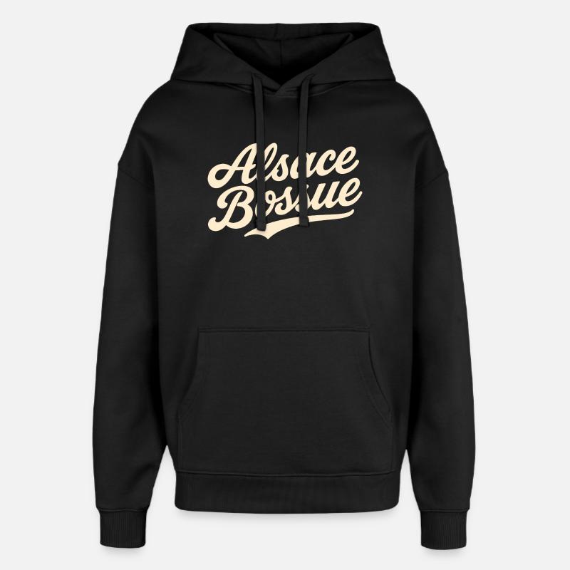 Lettrage Alsace Bossue - Sweat à capuche unisexe Stanley/Stella Oversized - noir