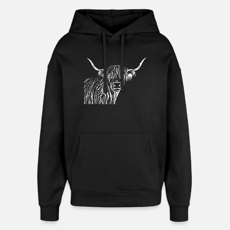 Cadeau de bovins Highland écossais - Sweat à capuche unisexe Stanley/Stella Oversized - noir