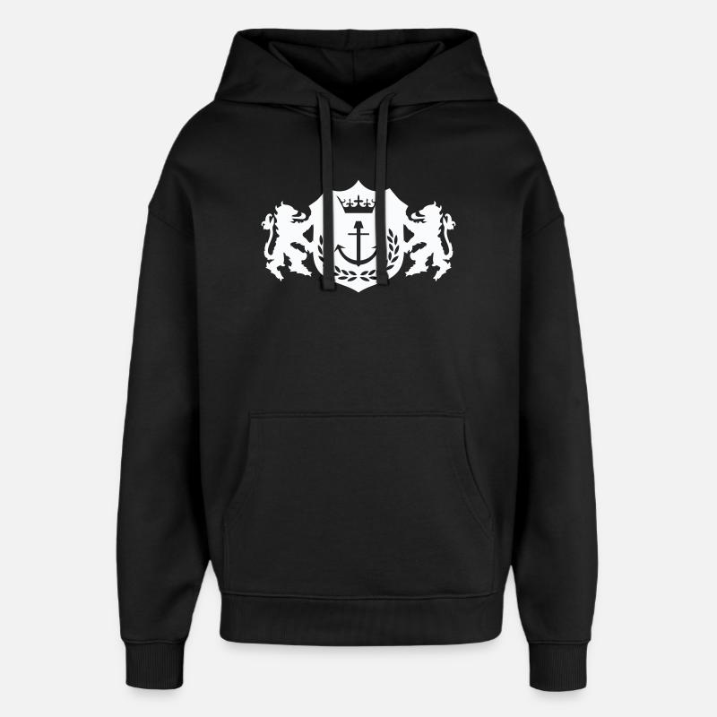 Königlicher Anker-Wappen - Oversized Unisex Hoodie von Stanley/Stella - Schwarz