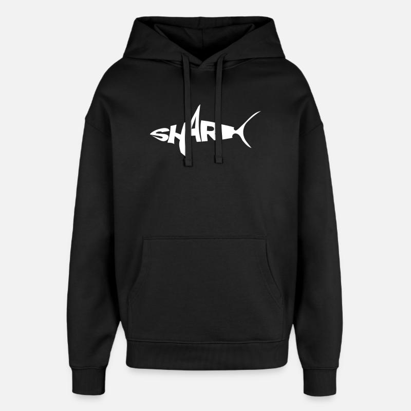 Logo Requin Graffiti Typo - Sweat à capuche unisexe Stanley/Stella Oversized - noir