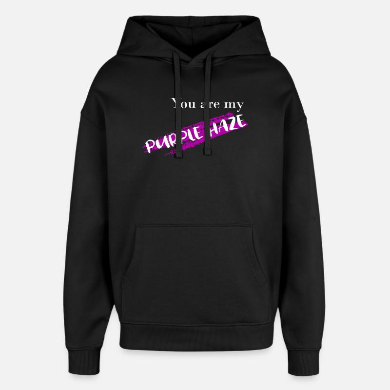 Tu es mon - Sweat à capuche unisexe Stanley/Stella Oversized - noir