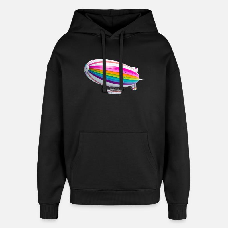 Regenbogen Zeppelin Druck - Oversized Unisex Hoodie von Stanley/Stella - Schwarz