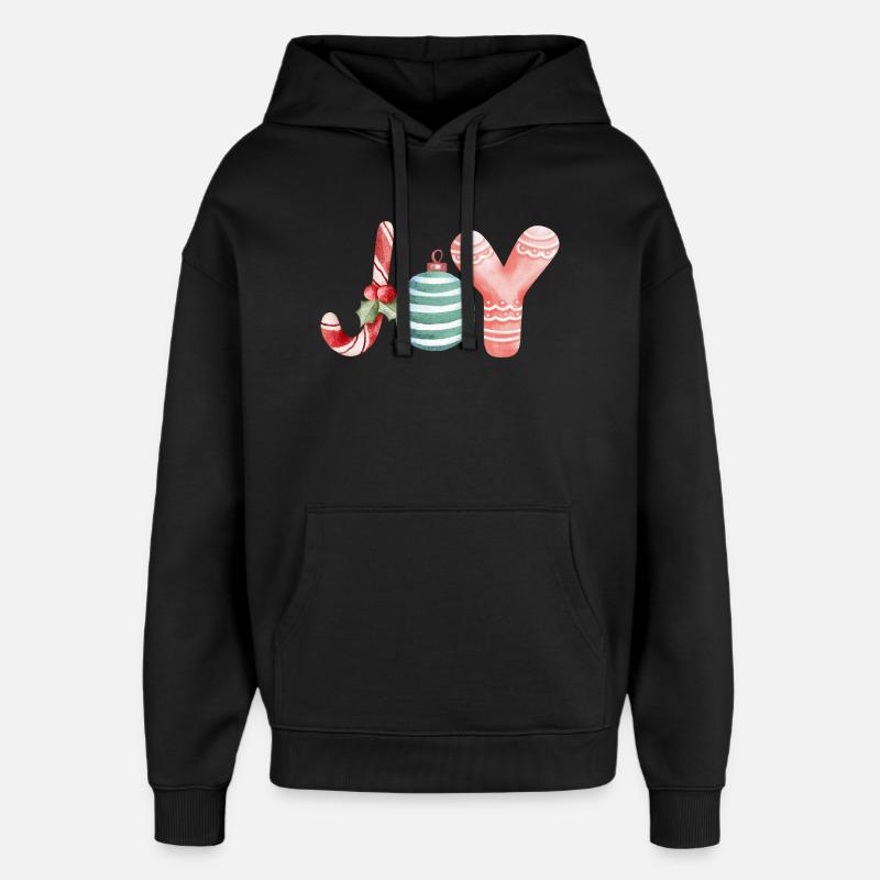 Joie Noël Écriture Ornement - Sweat à capuche unisexe Stanley/Stella Oversized - noir