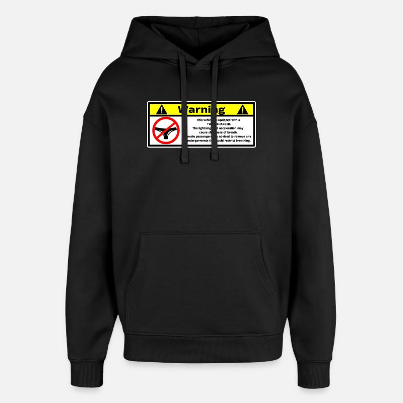 Warning - Sweat à capuche unisexe Stanley/Stella Oversized - noir