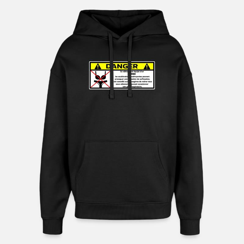 Autocollant  - Sweat à capuche unisexe Stanley/Stella Oversized - noir