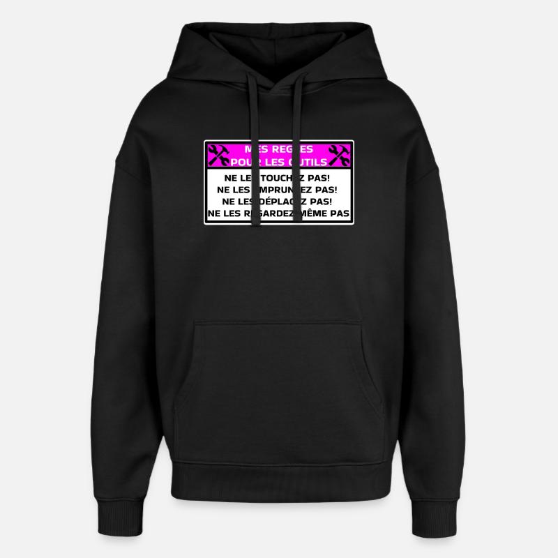 My rules for tools - Oversized Unisex Hoodie by Stanley/Stella - black