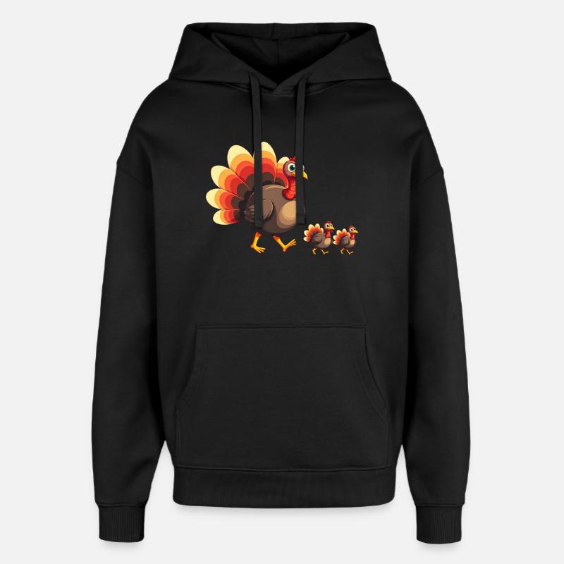 Bébé dinde de Thanksgiving - Sweat à capuche unisexe Stanley/Stella Oversized - noir