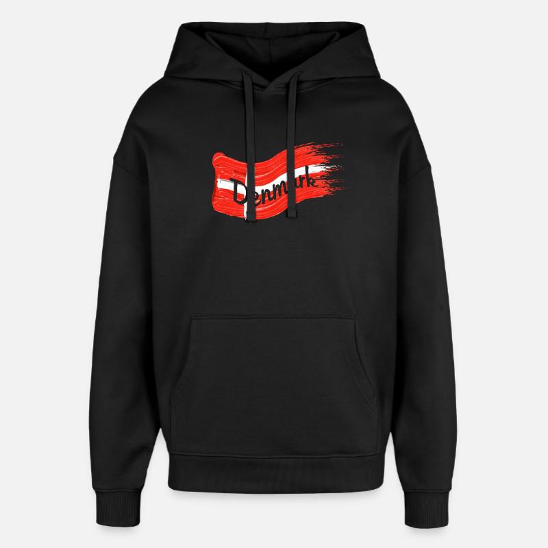 Drapeau danois - Sweat à capuche unisexe Stanley/Stella Oversized - noir