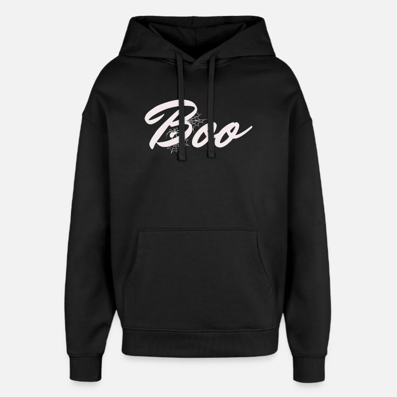Boo Halloween Spider Web Lettrage - Sweat à capuche unisexe Stanley/Stella Oversized - noir