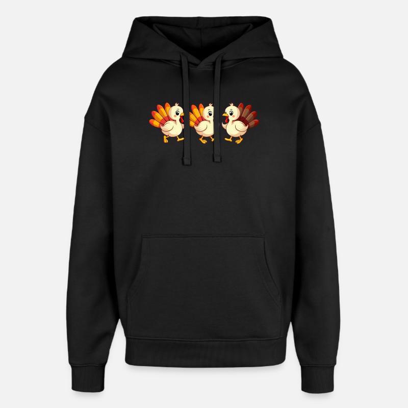 Bébé dinde de Thanksgiving - Sweat à capuche unisexe Stanley/Stella Oversized - noir