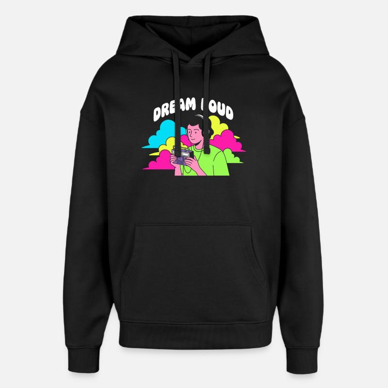 Dream Loud Neon Vibes - Sweat à capuche unisexe Stanley/Stella Oversized - noir