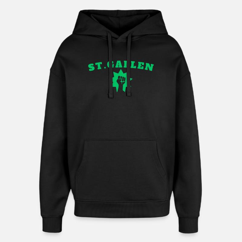 Saint-Gall - Sweat à capuche unisexe Stanley/Stella Oversized - noir