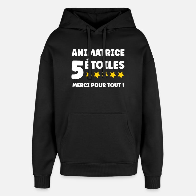 ANIMATRICE - Sweat à capuche unisexe Stanley/Stella Oversized - noir