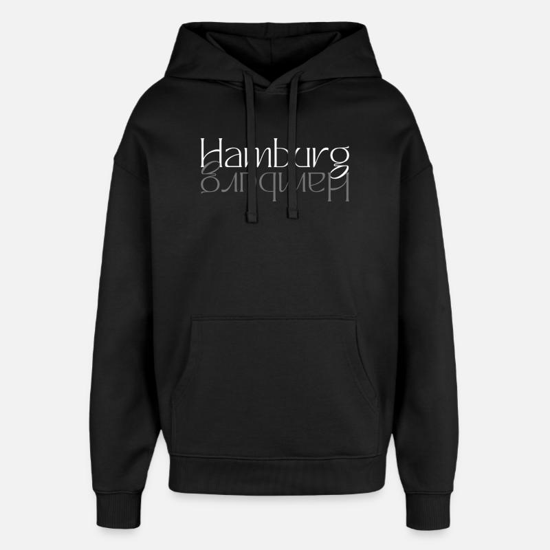 Hamburg Wordmark Mirror - Oversized Unisex Hoodie by Stanley/Stella - black