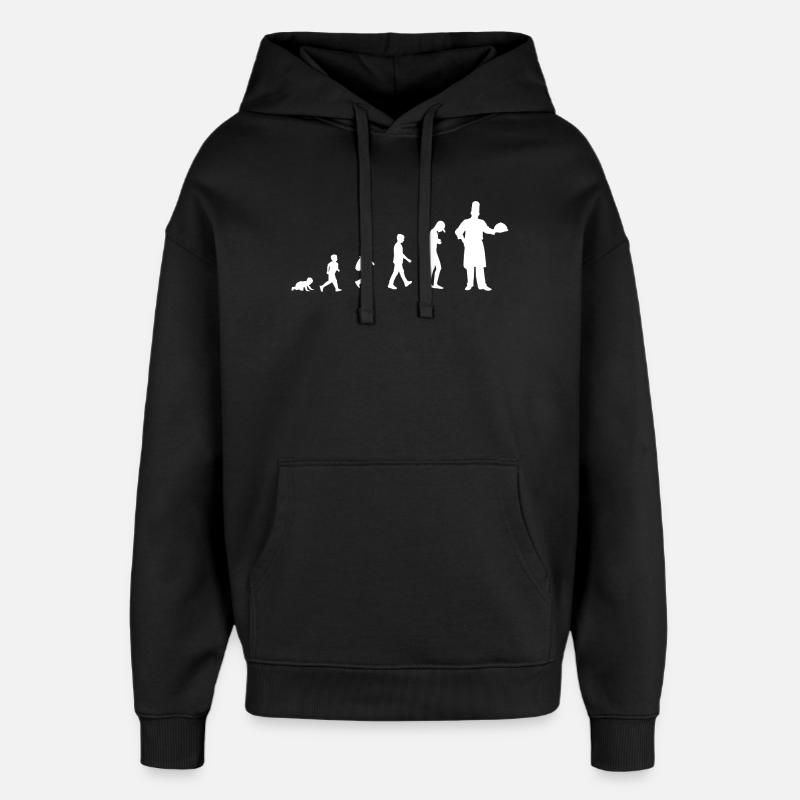 Evolution vom Baby zum Koch / Restaurant - Oversized Unisex Hoodie von Stanley/Stella - Schwarz