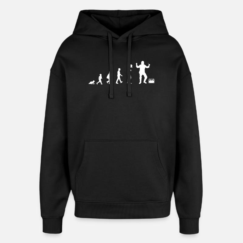 Evolution from baby to electrician - Oversized Unisex Hoodie by Stanley/Stella - black