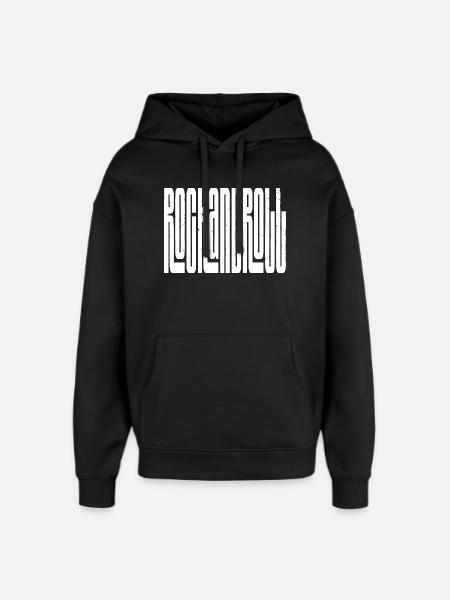 rock and roll bold logo design - Oversized Unisex Hoodie by Stanley/Stella - black
