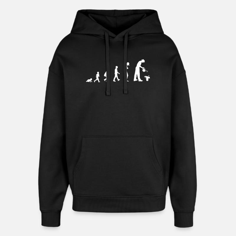 Evolution vom Baby zum Gärtner - Oversized Unisex Hoodie von Stanley/Stella - Schwarz