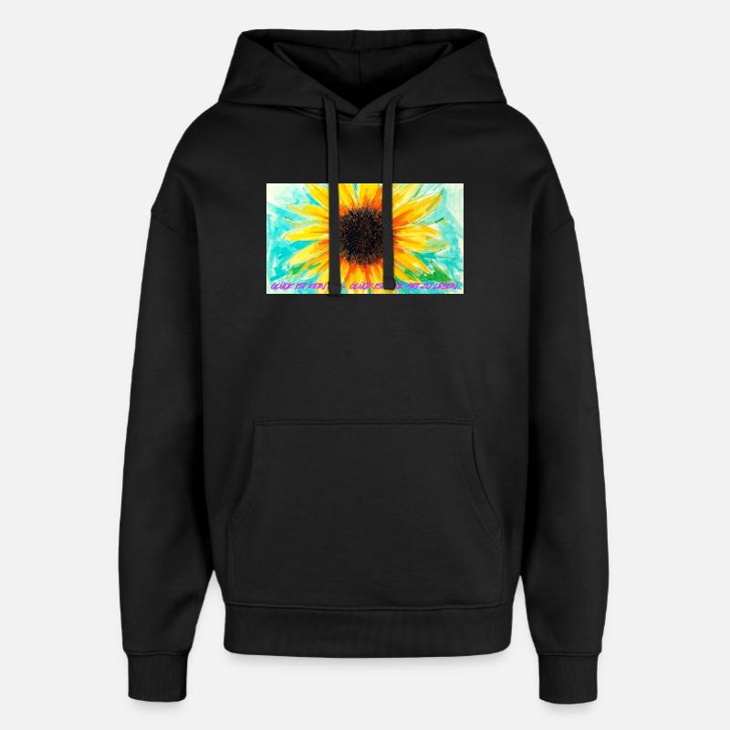 Sonnenblume Farbrausch Kunst - Oversized Unisex Hoodie von Stanley/Stella - Schwarz