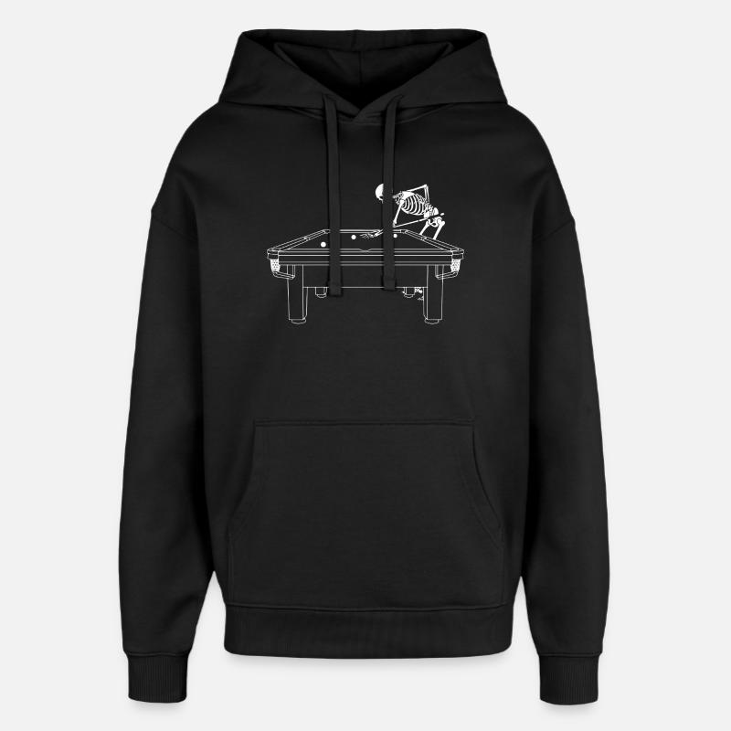 Le squelette joue au snooker - Sweat à capuche unisexe Stanley/Stella Oversized - noir