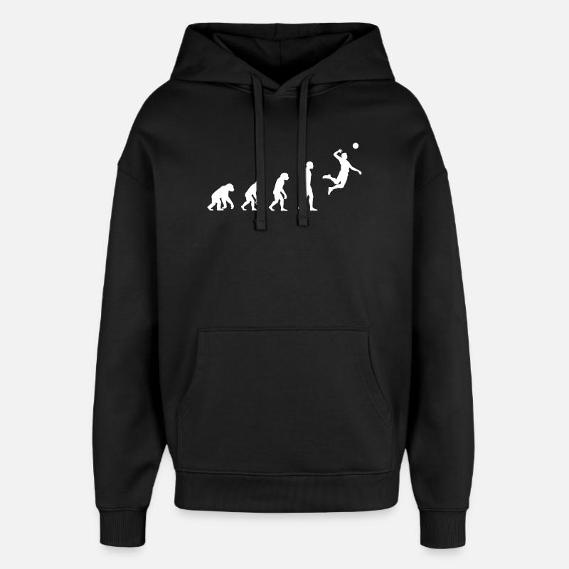 Evolution volleyball  - Oversized Unisex Hoodie by Stanley/Stella - black