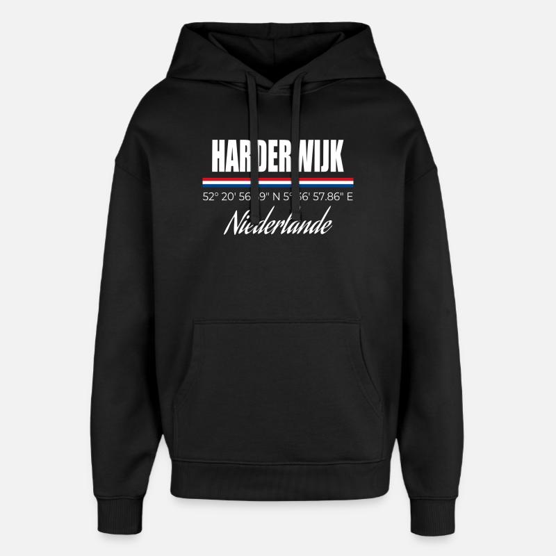 Harderwijk - Sweat à capuche unisexe Stanley/Stella Oversized - noir