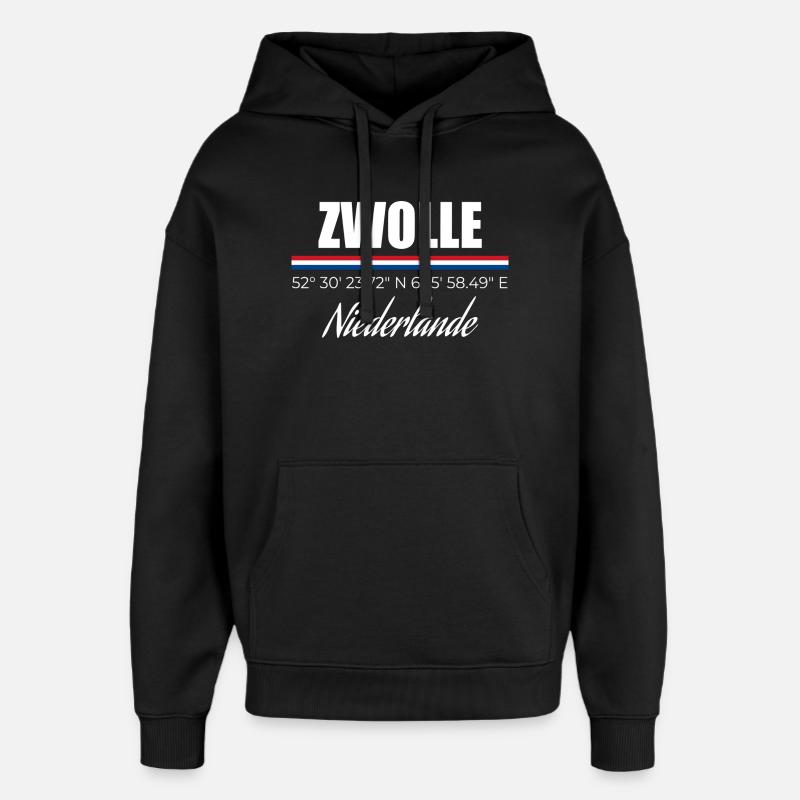 Zwolle - Sweat à capuche unisexe Stanley/Stella Oversized - noir