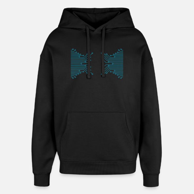 Papillon fait de rails conducteurs - Sweat à capuche unisexe Stanley/Stella Oversized - noir