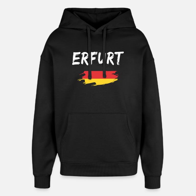 Erfurt Allemagne Drapeau - Sweat à capuche unisexe Stanley/Stella Oversized - noir