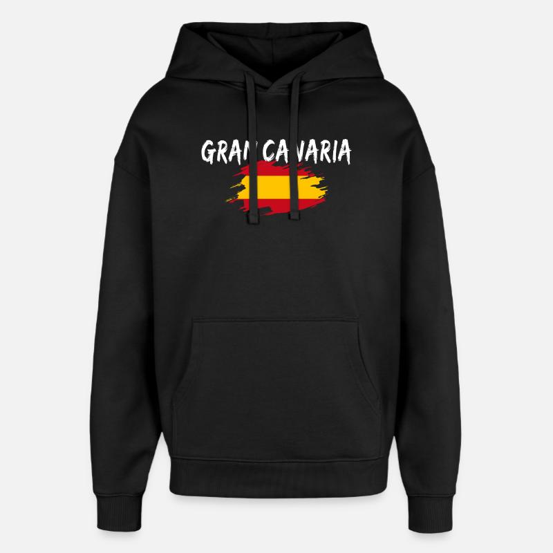 Île de Gran Canaria, Espagne - Sweat à capuche unisexe Stanley/Stella Oversized - noir