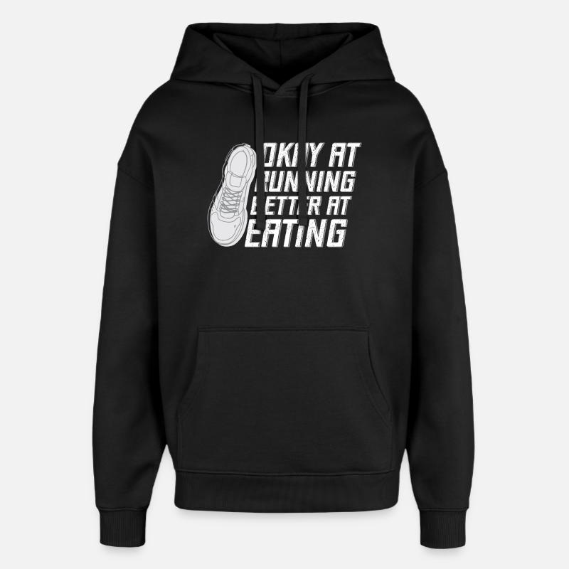 Marathon Runner Okay At Running Gift - Oversized Unisex Hoodie von Stanley/Stella - Schwarz