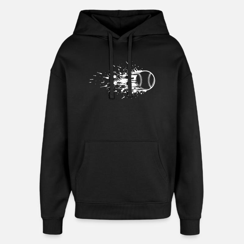 Energetische Baseball-Kunst - Oversized Unisex Hoodie von Stanley/Stella - Schwarz