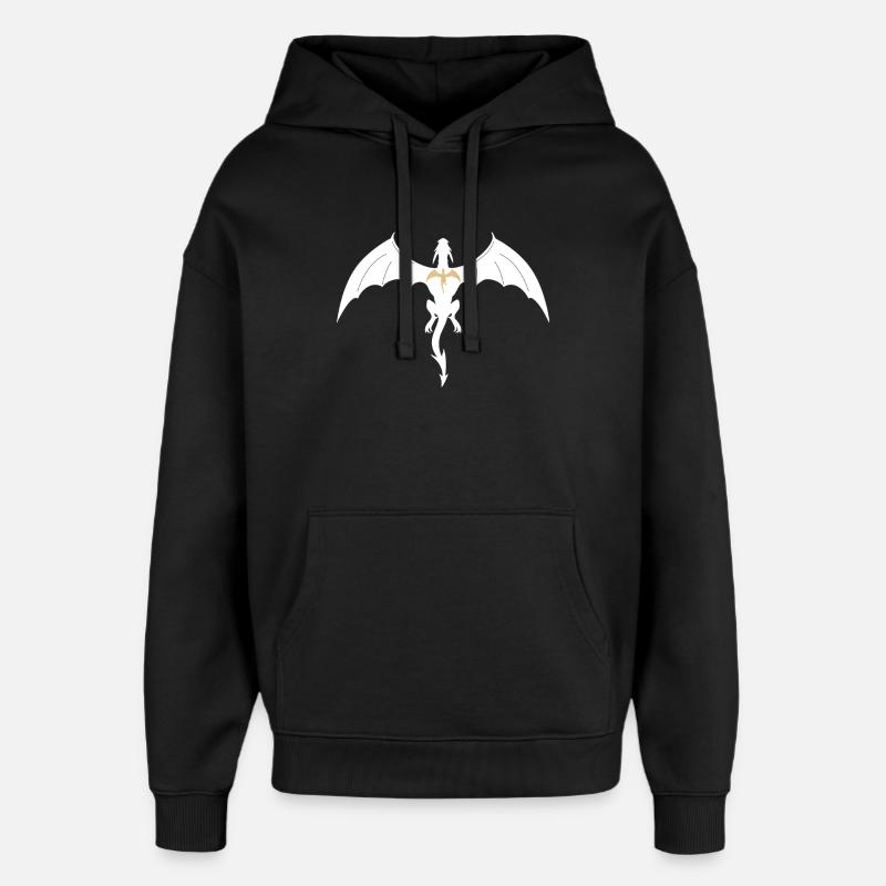 Quatrième Dragon Aile - Sweat à capuche unisexe Stanley/Stella Oversized - noir