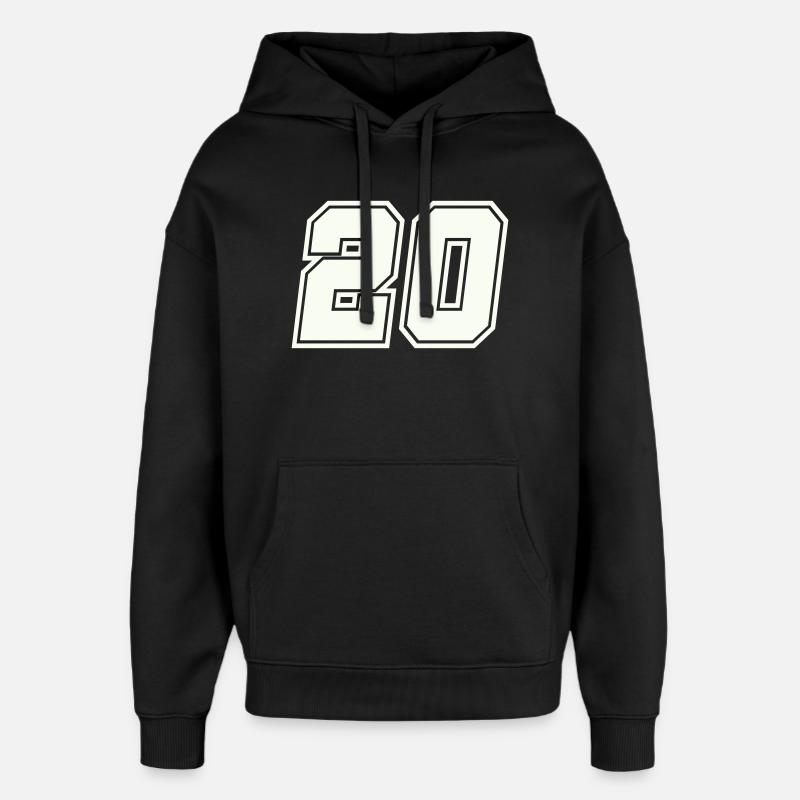 Numéro 20 - Sweat à capuche unisexe Stanley/Stella Oversized - noir