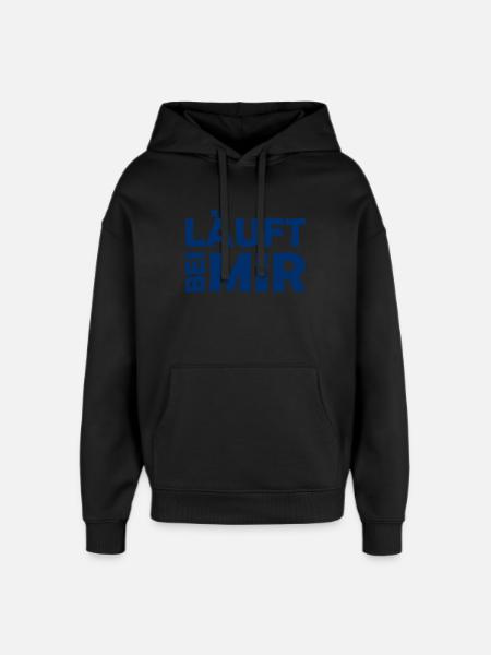 Runs with me - Cool saying - Running - Oversized Unisex Hoodie by Stanley/Stella - black