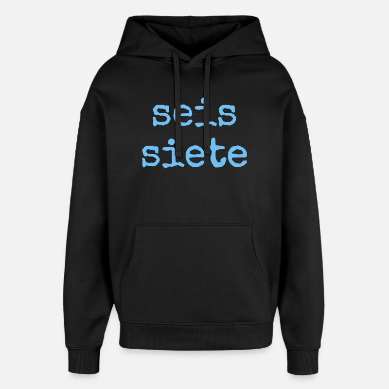 Seis Siete - Espagnol 67 - Sweat à capuche unisexe Stanley/Stella Oversized - noir