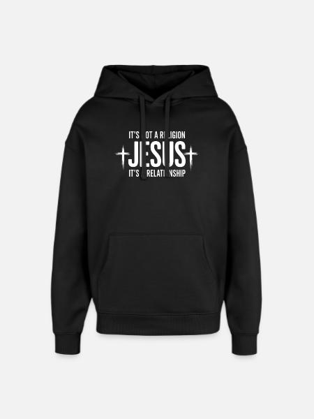 Not a Religion, It's a Relationship - Oversized Unisex Hoodie by Stanley/Stella - black