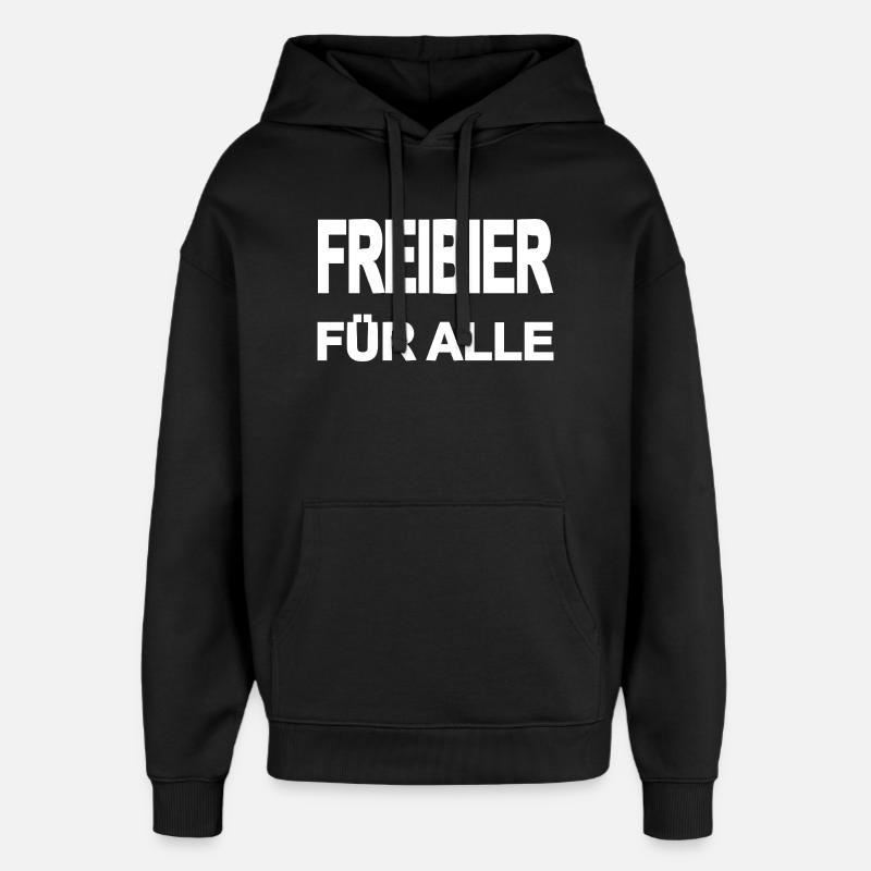 Freibier - Oversized Unisex Hoodie von Stanley/Stella - Schwarz
