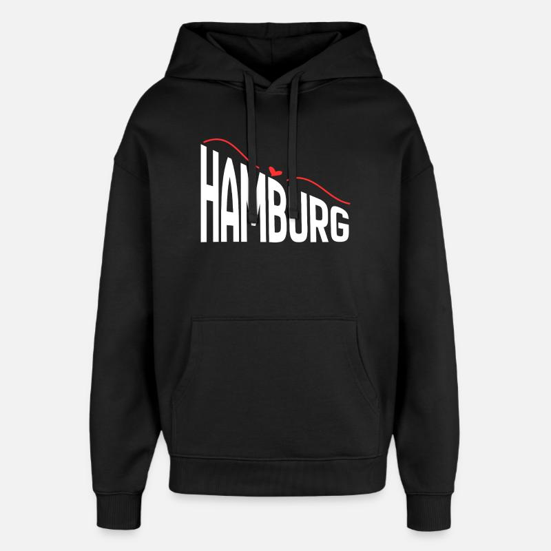 Hambourg - Sweat à capuche unisexe Stanley/Stella Oversized - noir