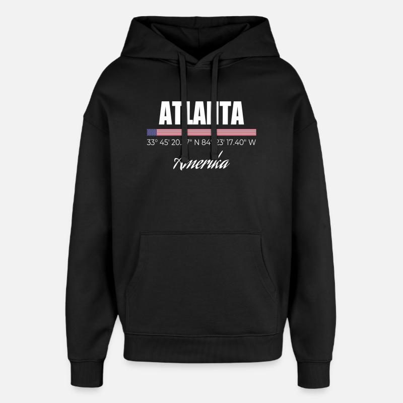 Atlanta - Sweat à capuche unisexe Stanley/Stella Oversized - noir