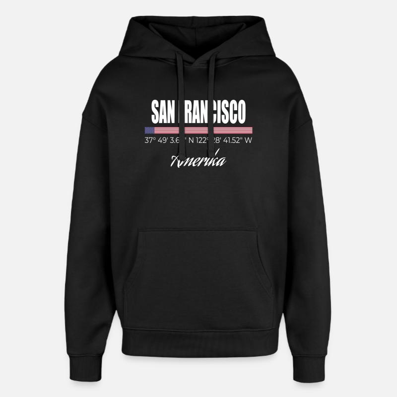 San Francisco - Sweat à capuche unisexe Stanley/Stella Oversized - noir