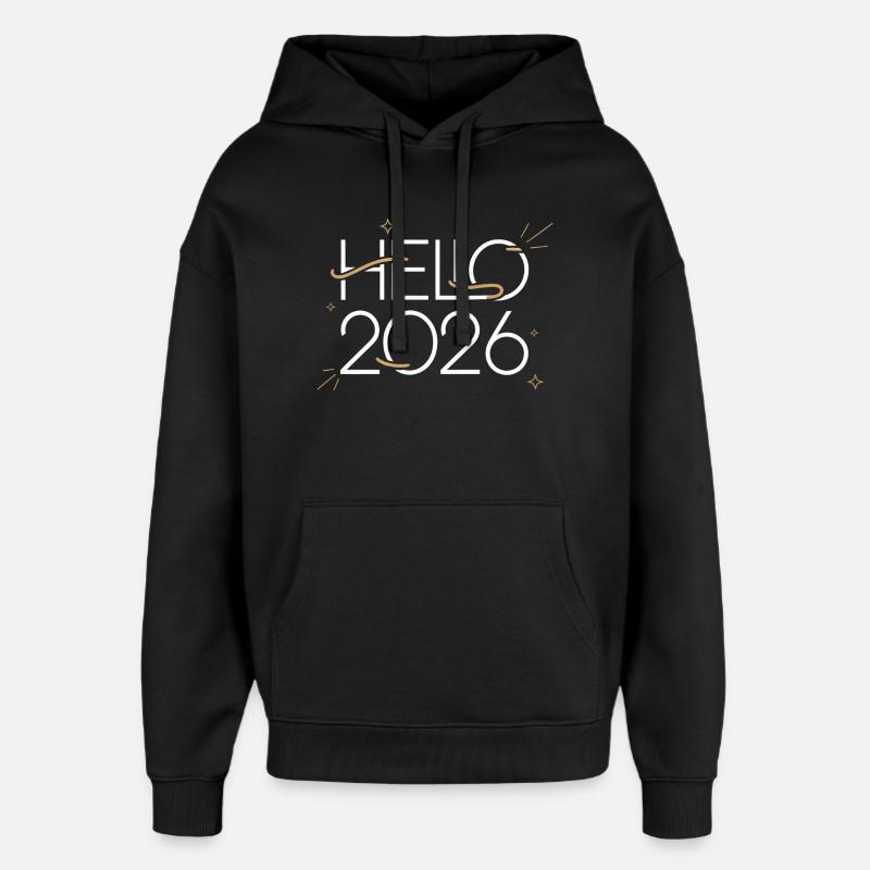 Neon Hello 2026 - Sweat à capuche unisexe Stanley/Stella Oversized - noir