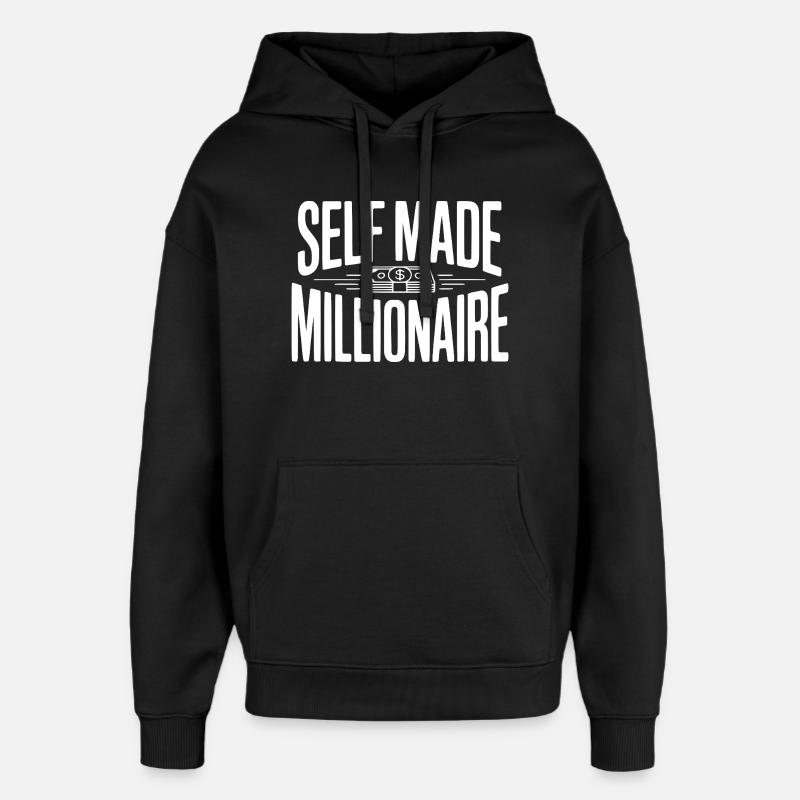 Millionnaire autodidacte - Sweat à capuche unisexe Stanley/Stella Oversized - noir