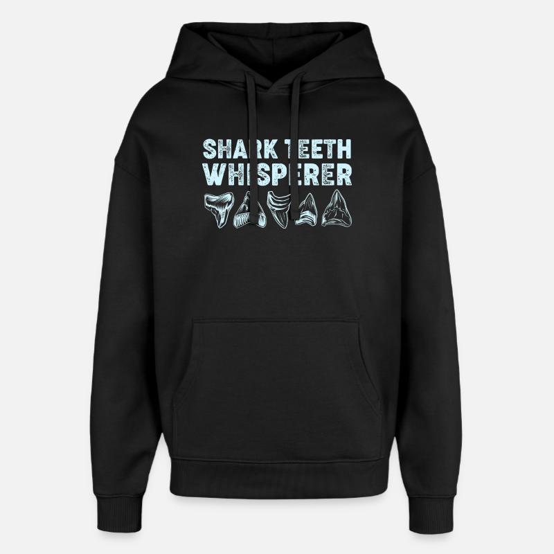 Shark Teeth Sharks Tooth Shark Teeth - Oversized Unisex Hoodie by Stanley/Stella - black