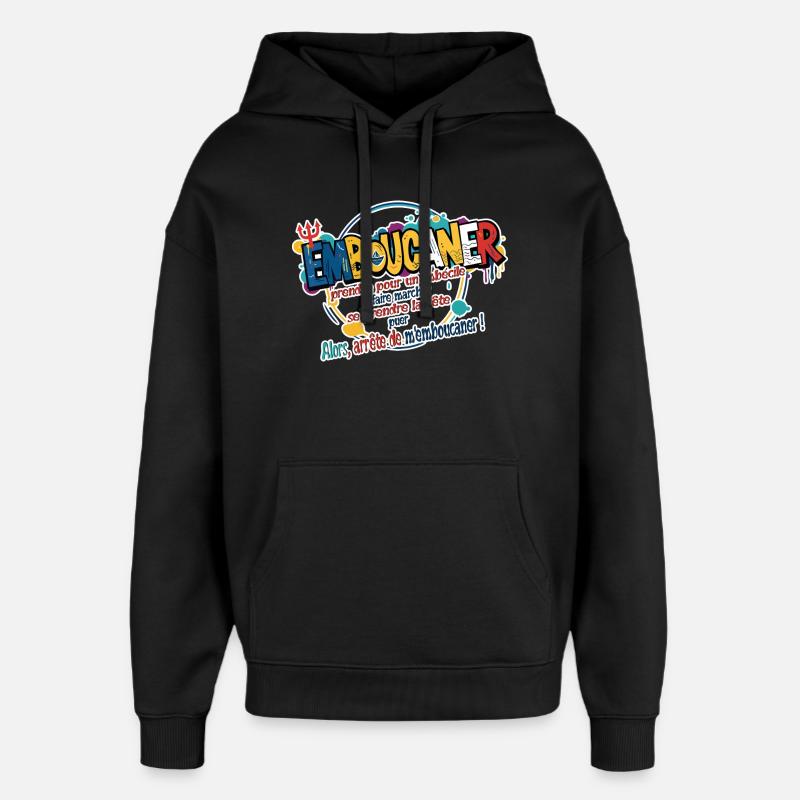 Marseille Slang Art - Emboucaner Expression Design - Sweat à capuche unisexe Stanley/Stella Oversized - noir