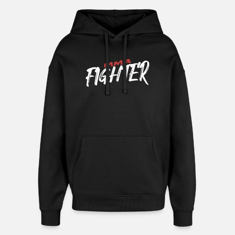 MMA Fighter Power Statement - Oversized Unisex Hoodie by Stanley/Stella - black