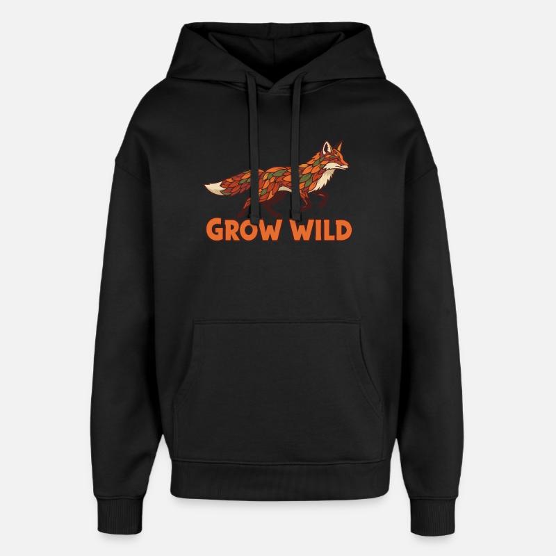 Waldfuchs Patchwork Grow Wild - Oversized Unisex Hoodie von Stanley/Stella - Schwarz