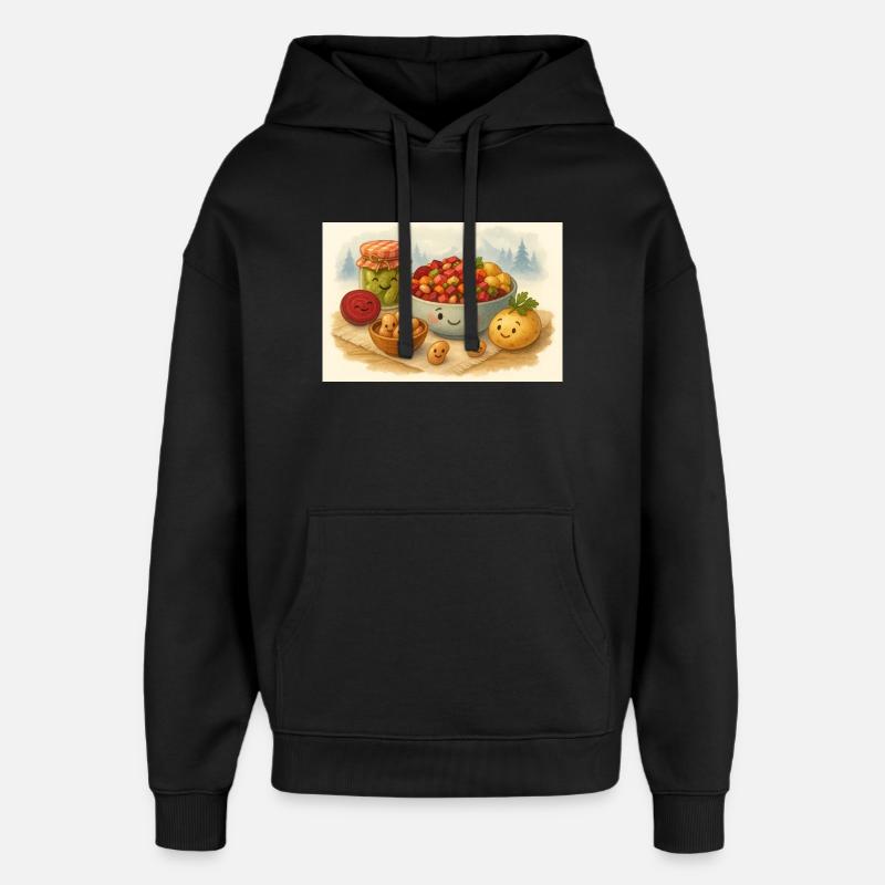 Happy Vinegret Illustration - Sweat à capuche unisexe Stanley/Stella Oversized - noir