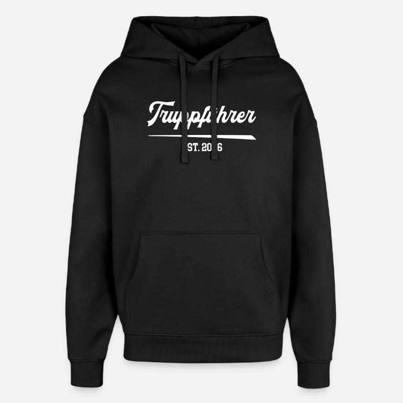 Chef d’escouade Escadron pompier 2026 - Sweat à capuche unisexe Stanley/Stella Oversized - noir