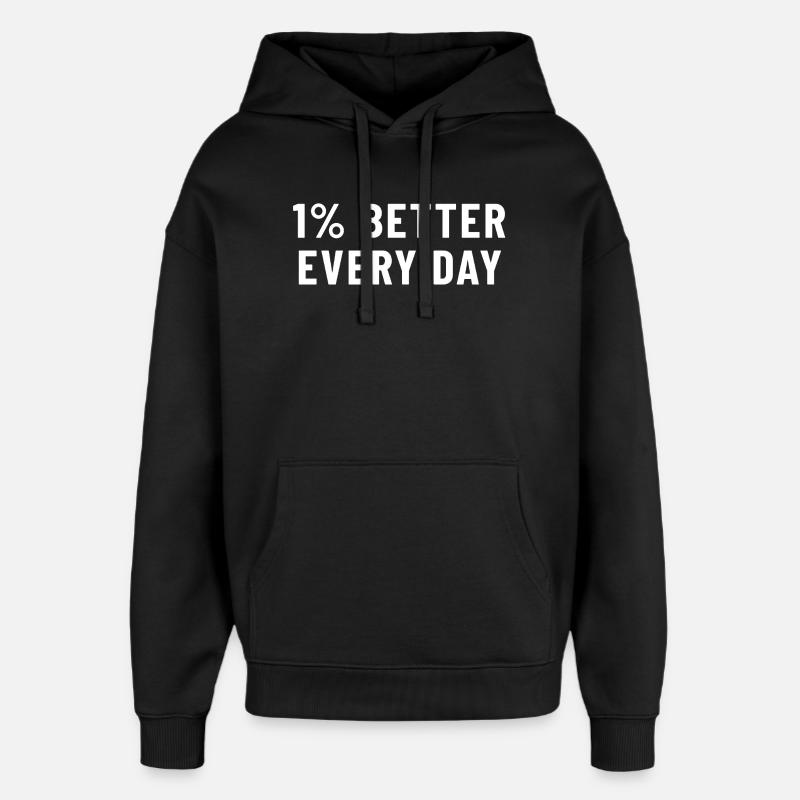 1 % mieux chaque jour - Sweat à capuche unisexe Stanley/Stella Oversized - noir